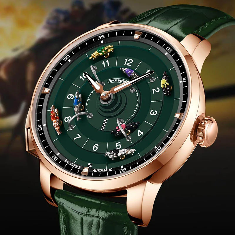 Men's Mechanical Watch Stainless Steel NH35 Watch Racing Roulette Men's Top Brand Luxury Rotary Sapphire Glass Watch Waterproof