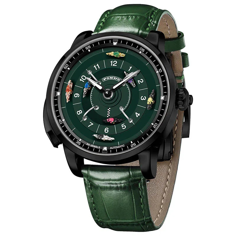 Men's Mechanical Watch Stainless Steel NH35 Watch Racing Roulette Men's Top Brand Luxury Rotary Sapphire Glass Watch Waterproof