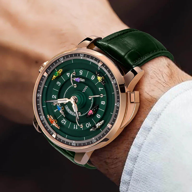 Men's Mechanical Watch Stainless Steel NH35 Watch Racing Roulette Men's Top Brand Luxury Rotary Sapphire Glass Watch Waterproof