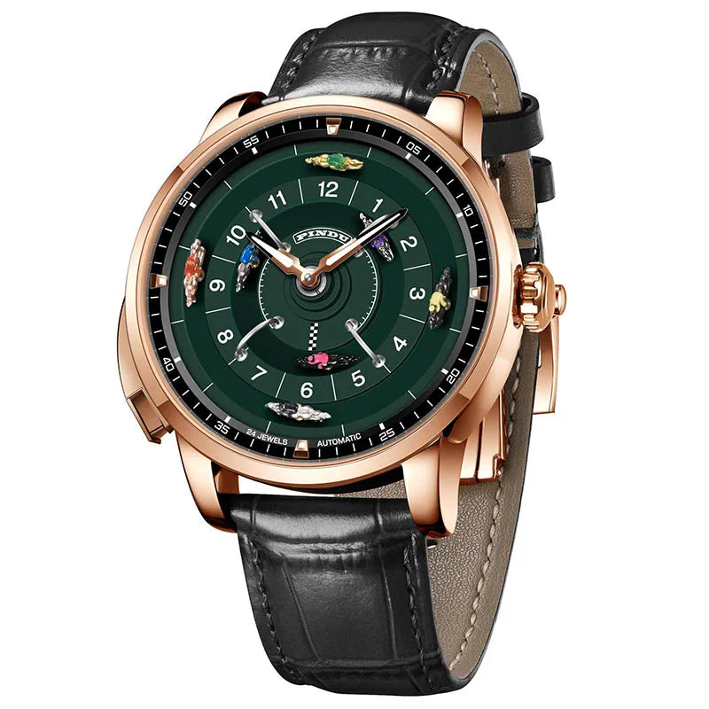 Men's Mechanical Watch Stainless Steel NH35 Watch Racing Roulette Men's Top Brand Luxury Rotary Sapphire Glass Watch Waterproof